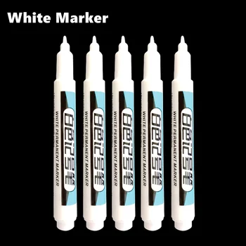 Набор белых маркеров 0.7/1.0/2.5 масляная перманентная краска с тонким наконечником мм для нанесения граффити на камень, ткань, дерево, металл, стекло, холст, шины