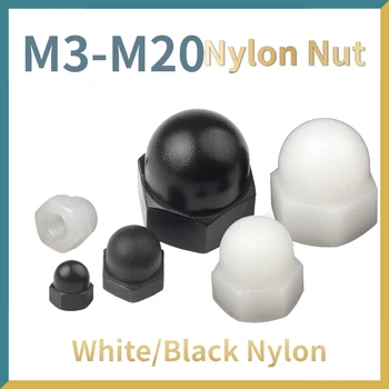 Белая/Черная Пластиковая Шестигранная Гайка M3 M4 M5 M6 M8 M10 M12 M14 M16 M18 M20 с шестигранной головкой из нейлона для ИСПОЛЬЗОВАНИЯ в изоляции