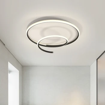 Современный минималистичный Креативный потолочный светильник, Линейный круговой светодиодный потолочный светильник, Подсветка Оборудования, Силиконовое потолочное освещение в спальне