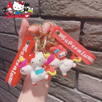 Sanrio Melody Kuromi Hello Kitty Cinnamoroll Pochacco Подвеска Мультяшная Пара Брелок Для Ключей От Автомобиля Школьная Сумка Подвесной Креативный Брелок
