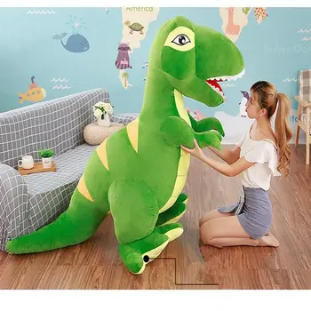 1 шт., Милые плюшевые игрушки с динозавром, мягкая Пушистая подушка, подарки на День Рождения для детей, Плюшевое животное, Динозавр, детская кукла, мальчик, Тираннозавр Рекс