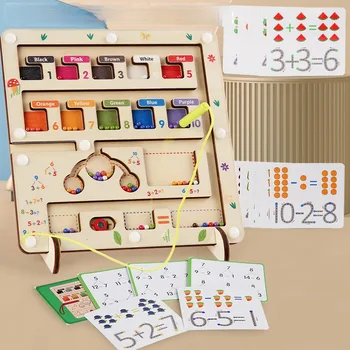 Магнитный лабиринт с цветами и номерами, деревянные игрушки для счета и сортировки, игрушки Монтессори для детей 3-6 лет, развивающая игра STEM Fun