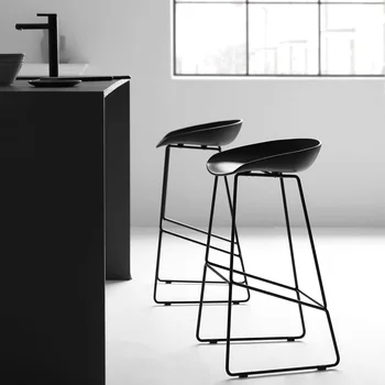 Современные барные стулья в скандинавском стиле, минималистичные барные стулья, креативные и модные высокие стулья для кафе, барная стойка из нержавеющей стали