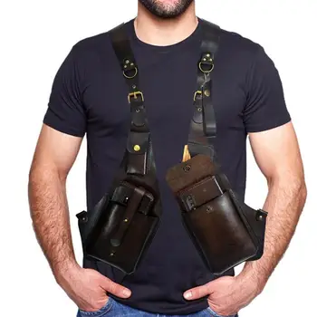 Сумка-кобура Унисекс, уличная сумка для мобильного телефона, сумка для подмышек из искусственной кожи, сумка для мужчин и женщин, для использования на открытом воздухе