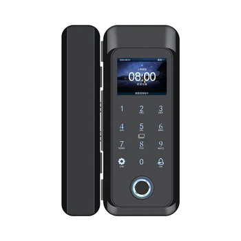 безопасное приложение ble wifi control smart fingerprint lock автоматический раздвижной офисный замок с паролем по отпечатку пальца стеклянная дверь