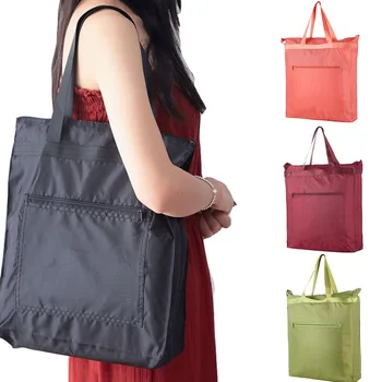 Сумка-тоут большого размера, эко-сумка для покупок, женские Многоразовые сумки через плечо из полиэстера, сумки для девочек, Складная сумка для покупок, Складная сумка