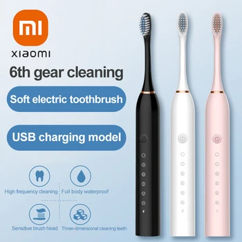 Xiaomi 5 Gear Для взрослых, мощная ультразвуковая Электрическая зубная щетка USB, Водонепроницаемая Перезаряжаемая Отбеливающая Зубная щетка, Моющаяся