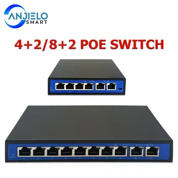 4 Порта 10/100 М Ethernet Uplink PoE коммутатор для IP-видеодомофона Домофон 8 + 2 порта POE коммутатор