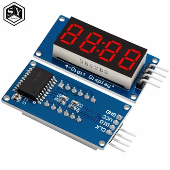 1 шт. TM1637 4-Битный цифровой светодиодный дисплейный модуль для arduino 7-Сегментные 0,36-дюймовые часы с КРАСНОЙ анодной трубкой и четырьмя последовательными платами драйвера