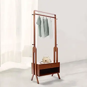 Вешалка для одежды с 4 крючками и шкафом для хранения бамбуковый органайзер для одежды большой емкости для прихожей в домашнюю спальню