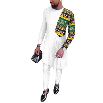 Африканский Мужской наряд, Рубашка с вышивкой Дашики, Брюки, Комплект из 2 предметов, Анкара, Африканская Традиционная Африканская одежда, Повседневный спортивный костюм