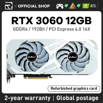 Видеокарты RTX 3060 12GB JIESHUO Nvidia GeForce с Двойным вентилятором GDDR6 192 бит DP * 3 PCI Express X16 4.0 GPU Поддерживают Компьютерные Игры