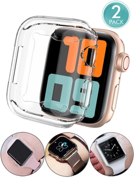 2 упаковки ремешка для Apple Watch band 44 мм 40 мм 45 мм 38 мм 42 мм браслет ремешок для часов Защитная пленка для экрана Apple Watch Series 3 4 5 6 SE 7 8