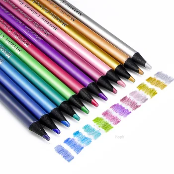 12 Цветных металлических карандашей Набор для рисования эскизов Цветные карандаши Brutfuner Профессия Товары для рукоделия Учеба художника