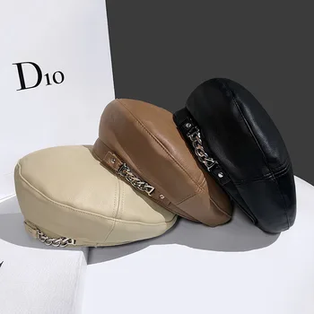 Женские шляпы 2021, зимняя шапка-баретка из искусственной кожи, береты Художника, кепки для женщин, женские шляпы, Модная шляпа, Элегантные boinas hombre