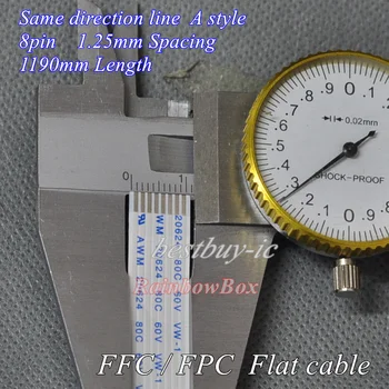 расстояние 1,25 мм + длина 1190 мм + линия 8PinA/того же направления Мягкий провод Гибкий плоский кабель FFC.8P * 1,25A * 1190 мм