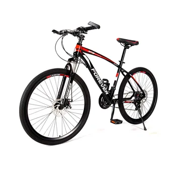 24 Дюйма Горный Велосипед 21/24 Скоростной велосипед с переменной скоростью, двойной дисковый тормоз, цельное колесо для подростков, велосипед из углеродистой стали