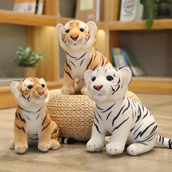 24 см/30 см Имитация тигренка Плюшевая игрушка, мягкое дикое животное, Лесной тигр, подушка, куклы Для детей, подарок детям на день рождения