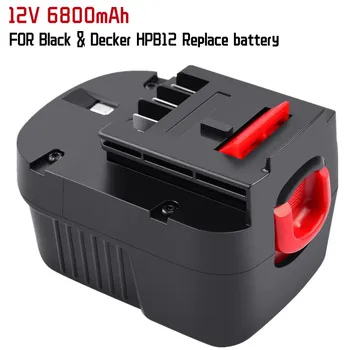 【Обновление до 6800 мАч】 Аккумулятор 12V 6800Ah для Black & Decker Batterie HPB12 FSB12 FS120B FS120BX A12 A1712
