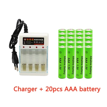 Batterie alcaline 1.5V AAA 2100mAh, 1.5V, rechargeable, pour télécommande, jouet, lumière, prise ue, chargeur