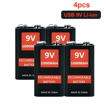 9 В usb аккумуляторная батарея 6f22 li-ion литиевые 9 В литий-ионные аккумуляторы для микрофона, металлоискателя, мультиметра