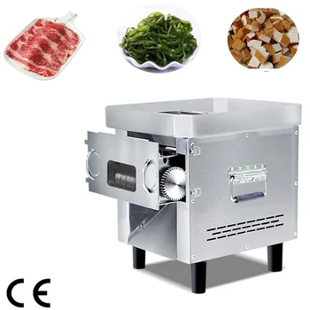 Высокоэффективная коммерческая электрическая машина для нарезки мяса весом 120 кг/ч, машина для нарезки свежей говядины и свинины