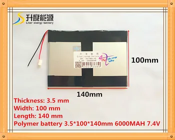 7,4 В 6000 мАч литий-ионный (литий-полимерный) аккумулятор для GPS, Aoson M19, M19 3G планшетных ПК 3,5*100*140 мм