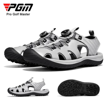 Мужская обувь для гольфа PGM, летние сандалии, нескользящие заклепки, супер Дышащая обувь, шнурки с ручками XZ265