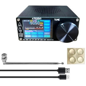 Ats-25X1 Черный беспроводной приемник полнодиапазонное радио С регулируемой яркостью и цветным сенсорным экраном 2,4 дюйма