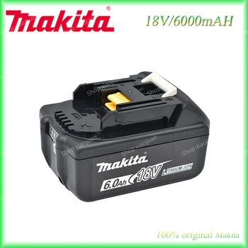 6.0Ah 100% Оригинальный Литий-ионный аккумулятор Makita 18V LED Вместо LXT BL1860B BL1860 BL1850 Для зарядки аккумулятора электроинструмента