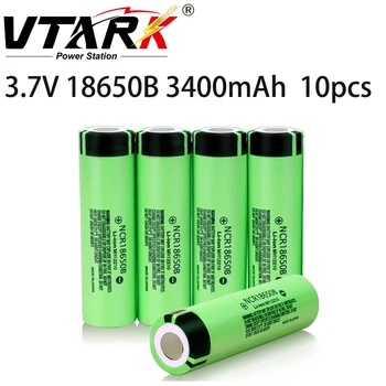 100% оригинальная батарея 18650 3,7 В ncr18650b литиевая 3400 мАч для фонарика на 10 А и аккумуляторной батареи на 10 шт.