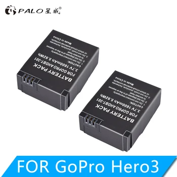 2шт 3,7 В 1600 мАч akku Go Pro hero 3/3 + аккумулятор AHDBT-301 AHDBT301 AHDBT-201 для gopro HERO3 gopro3 3 + запчасти, оптовая продажа
