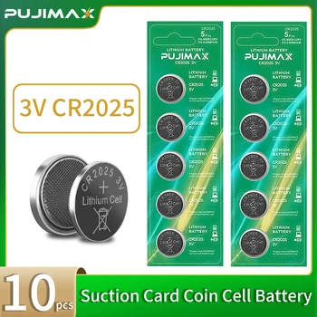 PUJIMAX 10шт CR2025 Литиевая Кнопочная Батарея BR2025 KCR2025 KL2025 L12 LM2025 Батарейки для Часов с монетными Ячейками для Игрушек Clock Compute