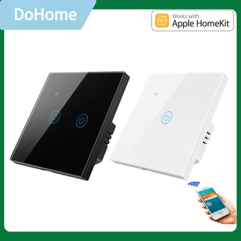 Сенсорный настенный выключатель света, WiFi Smart Switch, Работает с Apple HomeKit Siri, Alexa и Google Home, 10A 600 Вт/банда (макс.), управление приложением