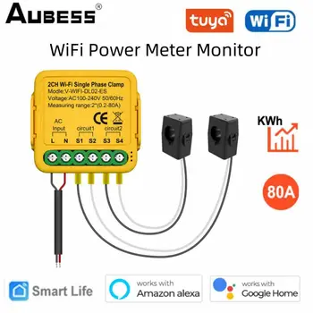Tuya WiFi Измеритель мощности Монитор тока энергии в режиме реального времени Мониторинг уведомлений автоматизации Работа с Alexa Google Home Умный дом