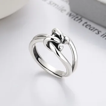 100% Серебро S925 пробы, ретро художественное кольцо с закругленным крестом неправильной формы с открытым концом для женщин и мужчин, уникальный дизайн