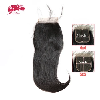 4x4 5x5 HD Кружевная Застежка Бразильская Прямая Кружевная Застежка С Предварительно Выщипанной Линией Роста Волос Ali Queen Hair 10 