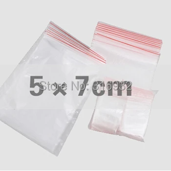 Сумка с застежкой-молнией 500 шт. сумка на молнии 5*7 см, закрываемые прозрачные пакеты с уплотнением opp
