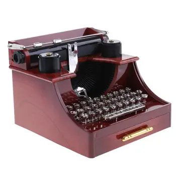 Креативная пишущая машинка в стиле ретро, заводная музыкальная шкатулка, игрушки для рабочего стола
