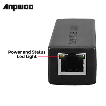 ANPWOO DC 48 В до 12 В POE Адаптер Инжектор POE Разветвитель Разъем IEEE802.3af 10/100 М Для IP-камеры VoIP-телефона AP 15,4 Вт Выход