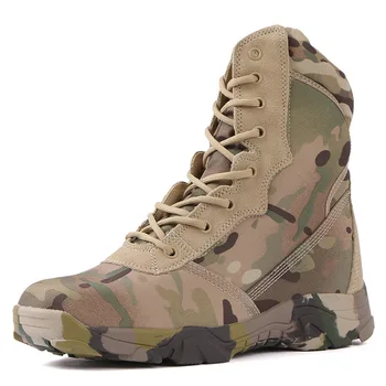 Мужские военные ботинки с высоким берцем для весенних походов, камуфляжные тактические ботинки для любителей активного отдыха