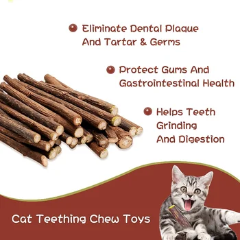 Натуральная Палочка Зубной Пасты Для Коренных зубов Домашних Кошек Actinidia Fruit Silvervine Cat Snacks Sticks Для Чистки Зубов Домашних животных