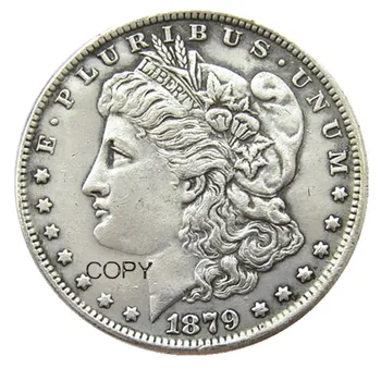 США 1879 год, Монета-Копия с Рисунком Доллара Моргана, Посеребренная