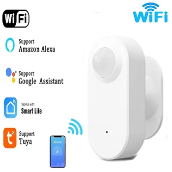 Tuya WiFi Датчик обнаружения PIR, Датчик движения человека, приложение Smart Life, дистанционное управление, Умная охранная сигнализация с Alexa Google Home