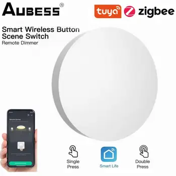 Tuya ZigBee Smart Button Scene Switch Многоступенчатая Связь Умный Дом Smart Life Требуется Беспроводной Пульт Дистанционного Управления Zigbee Gateway