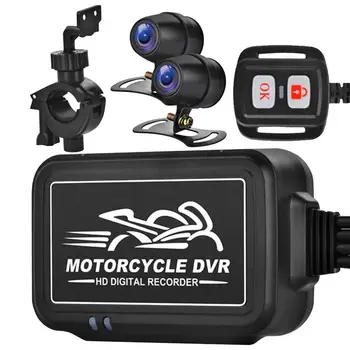 Регистратор вождения мотоцикла Камера ночного видения Универсальная камера 150 Градусов Широкоугольный двухканальный 1080P Full HD Мотоцикл