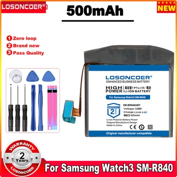 LOSONCOER EB-BR840ABY Аккумулятор емкостью 500 мАч Для Samsung Watch 3 SM-R840 Watch3 SM-R845F 45 мм Батарейки для Часов