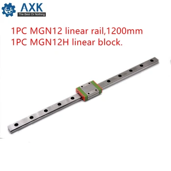 Линейная направляющая для 3d принтера Axk Kossel для 12 мм 1200 мм Mgn12 Комплект Cnc A Axis Mini Mgn12h Длиной 55 см X 5 см (21,65 дюйма