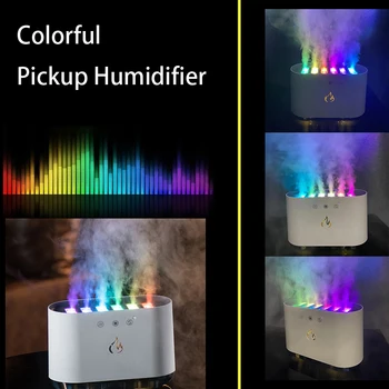 Ультразвуковой увлажнитель воздуха для дома большой емкости, 6 насадок, ароматический диффузор с красочным ночником, RGB-увлажнитель воздуха с пламенем