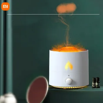 Xiaomi Арома-диффузор с вулканическим пламенем, Эфирное масло, USB Портативный Увлажнитель воздуха с кольцом дыма, ночник, Прикроватный декор для спальни